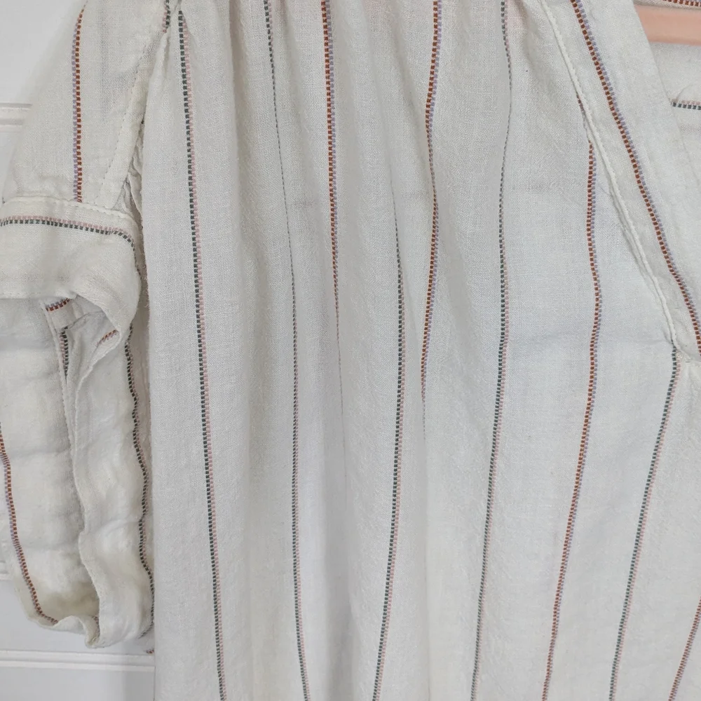 A.n.a V-Neck Short Sleeve Cropped Linen Pullover Top L - Picture 5 of 9